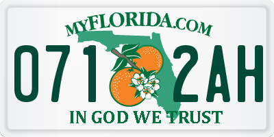 FL license plate 0712AH