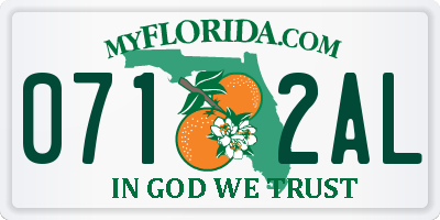 FL license plate 0712AL