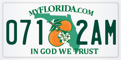 FL license plate 0712AM