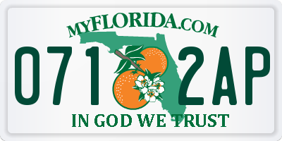 FL license plate 0712AP