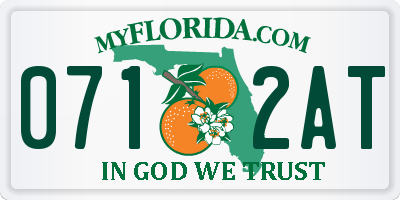 FL license plate 0712AT