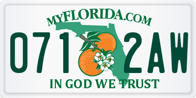 FL license plate 0712AW