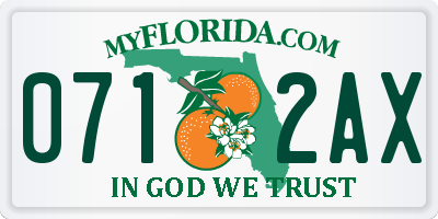 FL license plate 0712AX