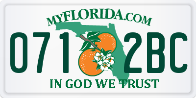 FL license plate 0712BC