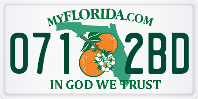FL license plate 0712BD