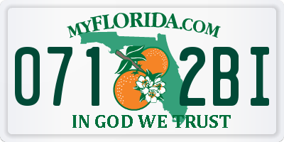 FL license plate 0712BI