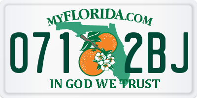 FL license plate 0712BJ