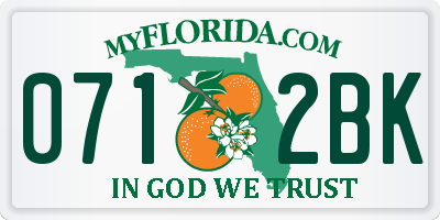 FL license plate 0712BK