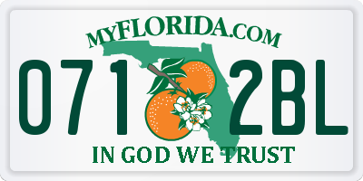 FL license plate 0712BL