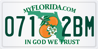 FL license plate 0712BM