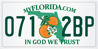 FL license plate 0712BP