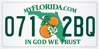 FL license plate 0712BQ