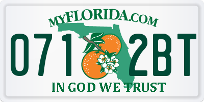 FL license plate 0712BT