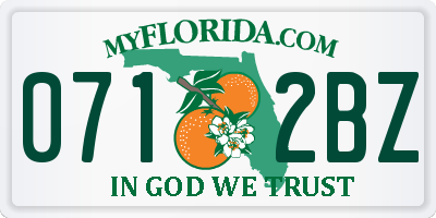FL license plate 0712BZ