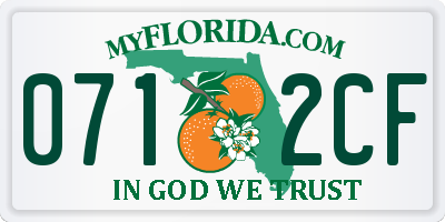 FL license plate 0712CF