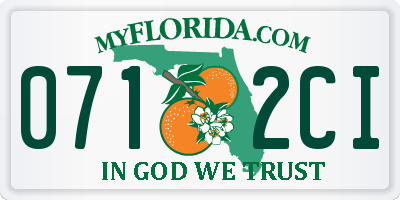 FL license plate 0712CI