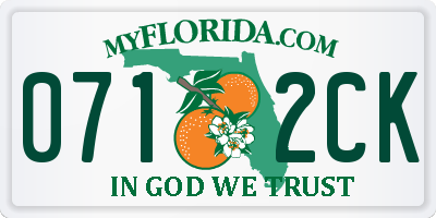 FL license plate 0712CK