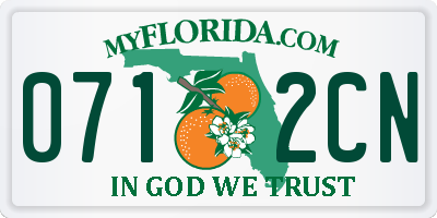 FL license plate 0712CN
