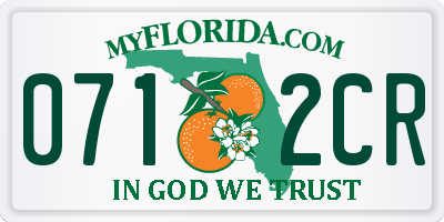 FL license plate 0712CR