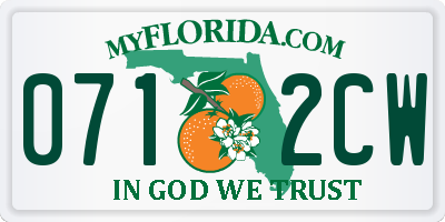 FL license plate 0712CW