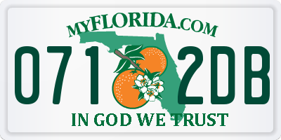 FL license plate 0712DB