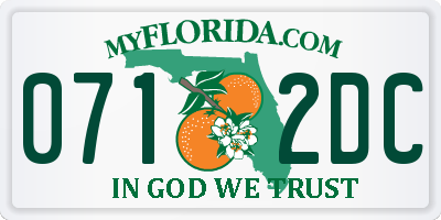 FL license plate 0712DC