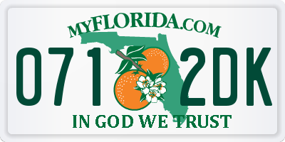 FL license plate 0712DK