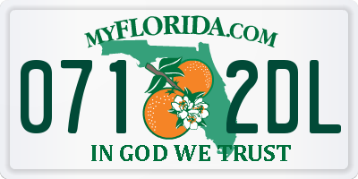 FL license plate 0712DL