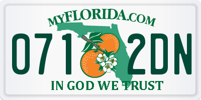 FL license plate 0712DN