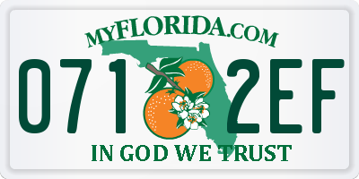 FL license plate 0712EF