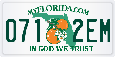 FL license plate 0712EM