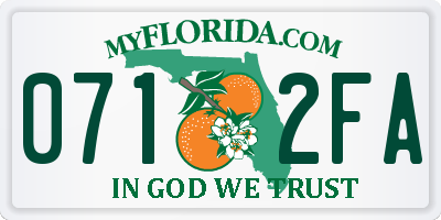 FL license plate 0712FA
