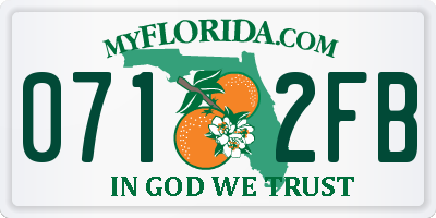FL license plate 0712FB