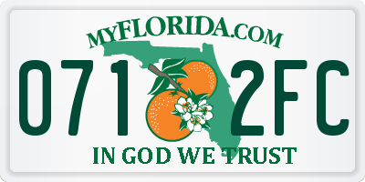 FL license plate 0712FC