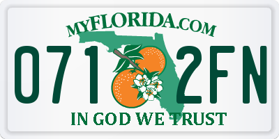 FL license plate 0712FN