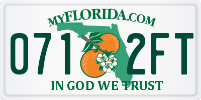 FL license plate 0712FT
