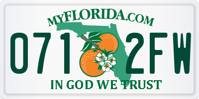 FL license plate 0712FW