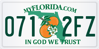 FL license plate 0712FZ