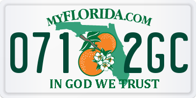 FL license plate 0712GC