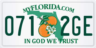 FL license plate 0712GE