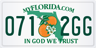 FL license plate 0712GG