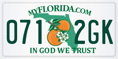 FL license plate 0712GK
