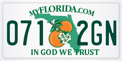 FL license plate 0712GN
