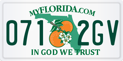 FL license plate 0712GV