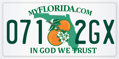 FL license plate 0712GX