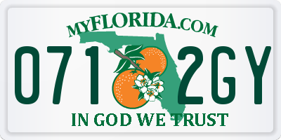 FL license plate 0712GY
