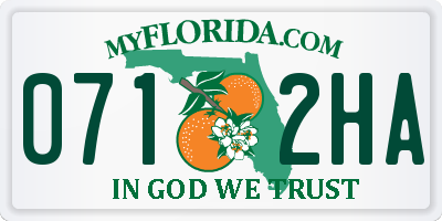 FL license plate 0712HA