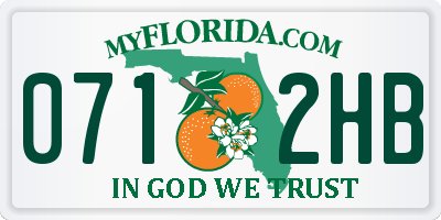 FL license plate 0712HB