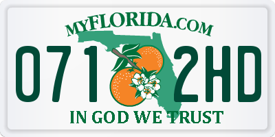 FL license plate 0712HD