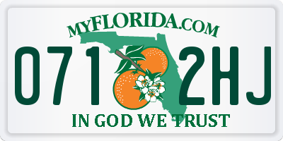FL license plate 0712HJ